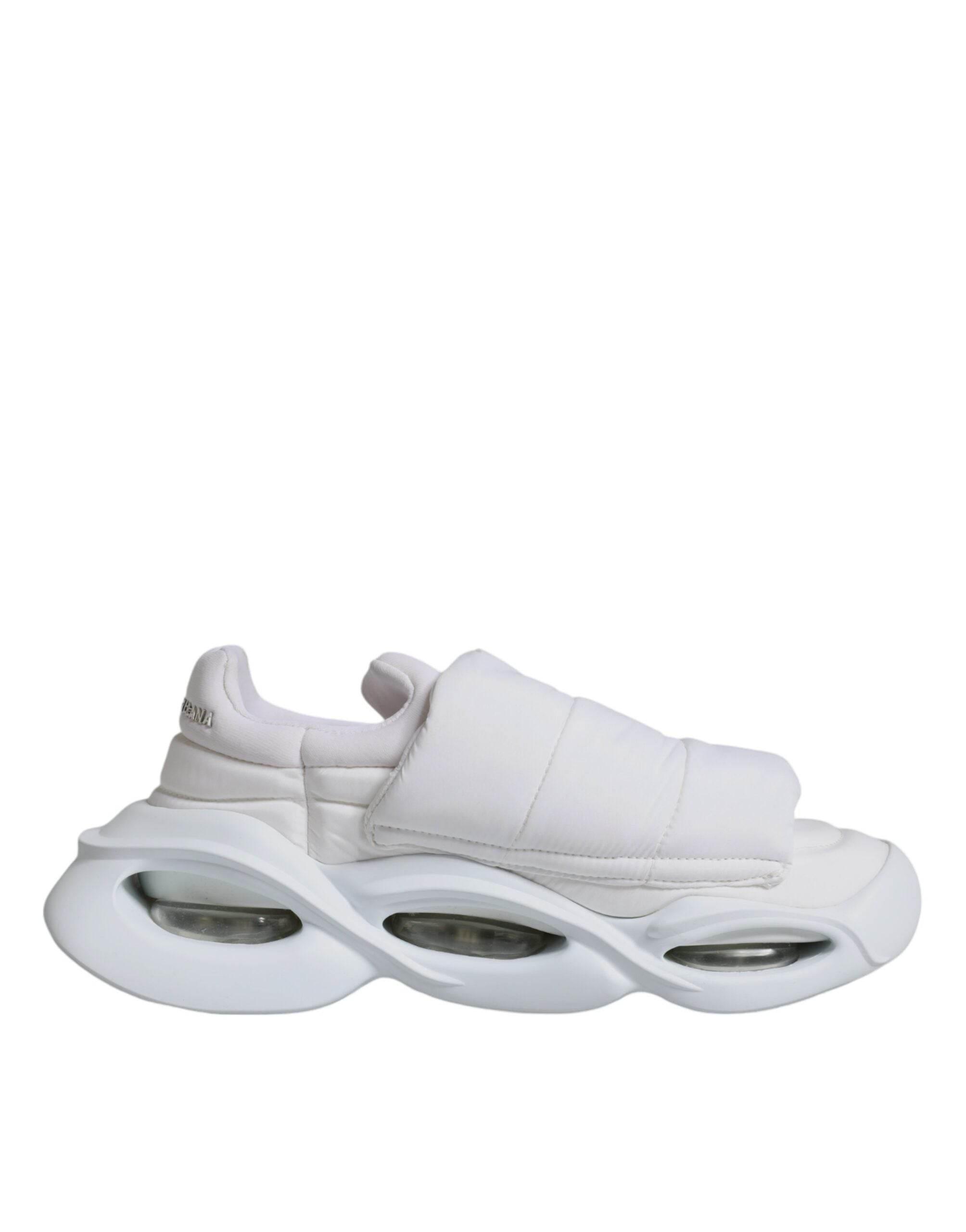 Dolce & Gabbana White Padded Fabric Low Top Sneakers Shoes - Hilstor