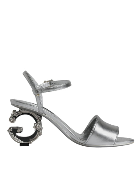 Dolce & Gabbana Silver KEIRA Heels Ankle Strap Sandals Shoes - Hilstor