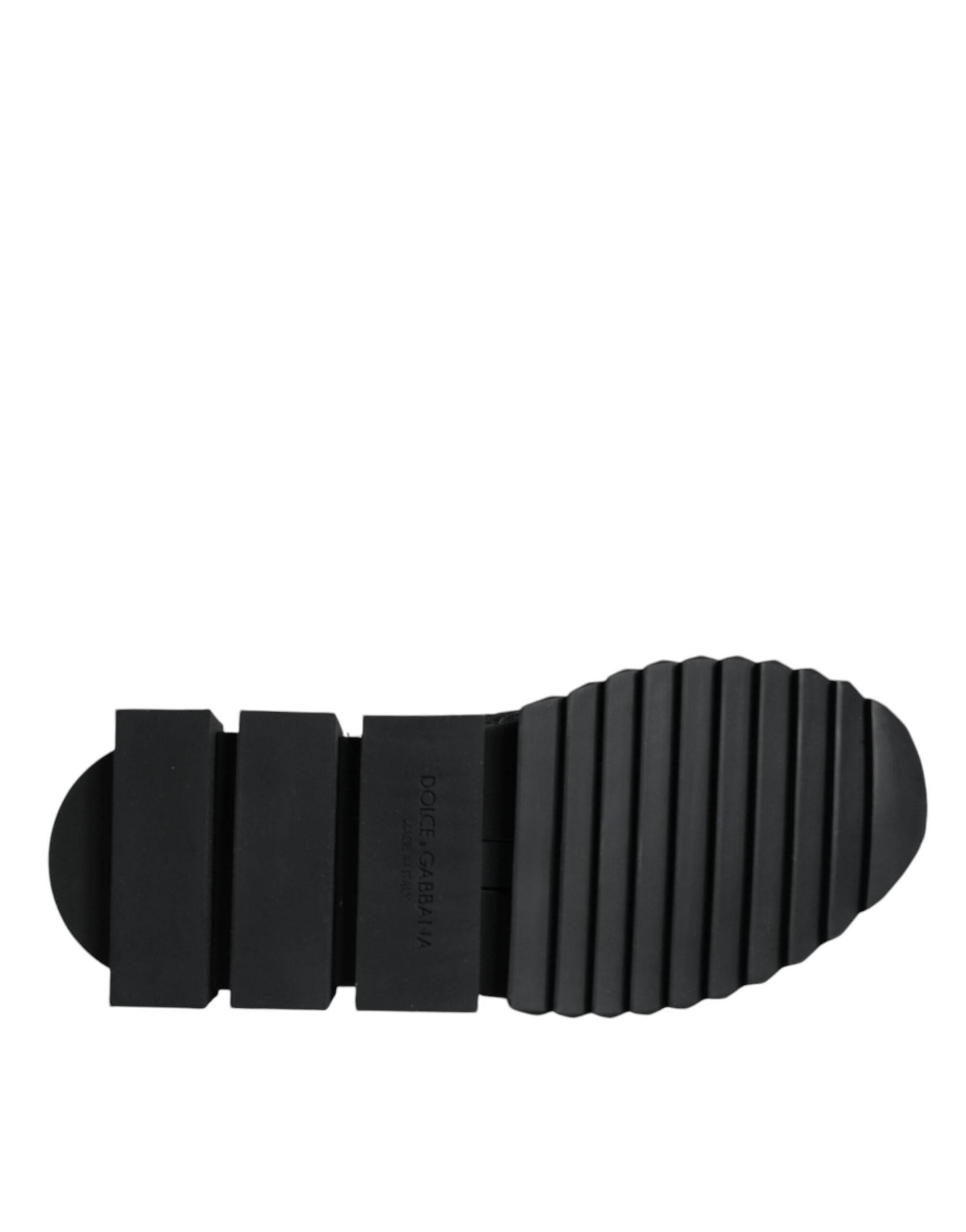 Dolce & Gabbana Black Sorrento Socks Logo Sneakers Shoes - Hilstor
