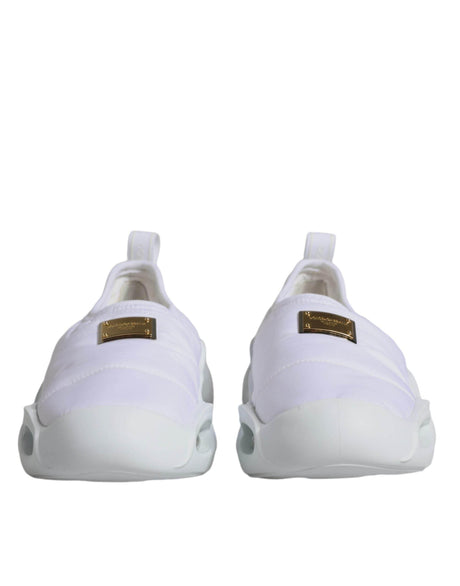 Dolce & Gabbana White Padded Fabric Low Top Sneakers Shoes - Hilstor
