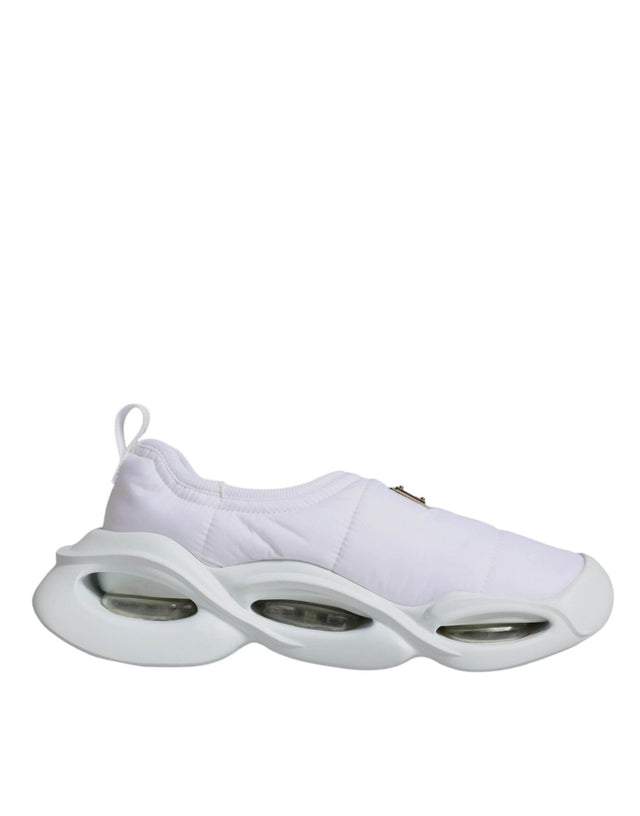 Dolce & Gabbana White Padded Fabric Low Top Sneakers Shoes - Hilstor