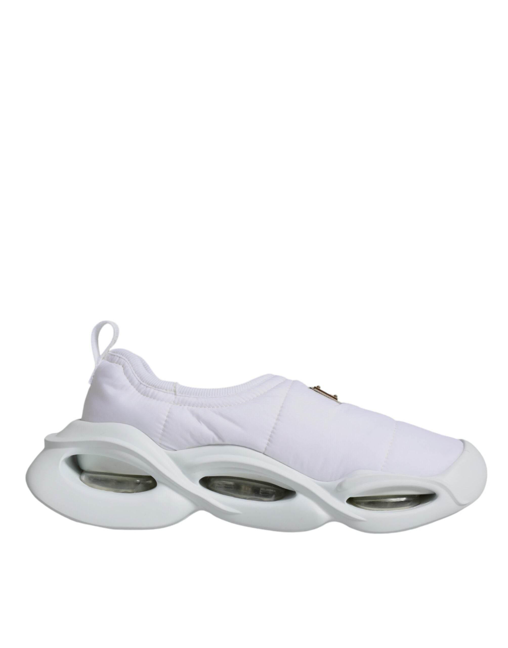 Dolce & Gabbana White Padded Fabric Low Top Sneakers Shoes - Hilstor
