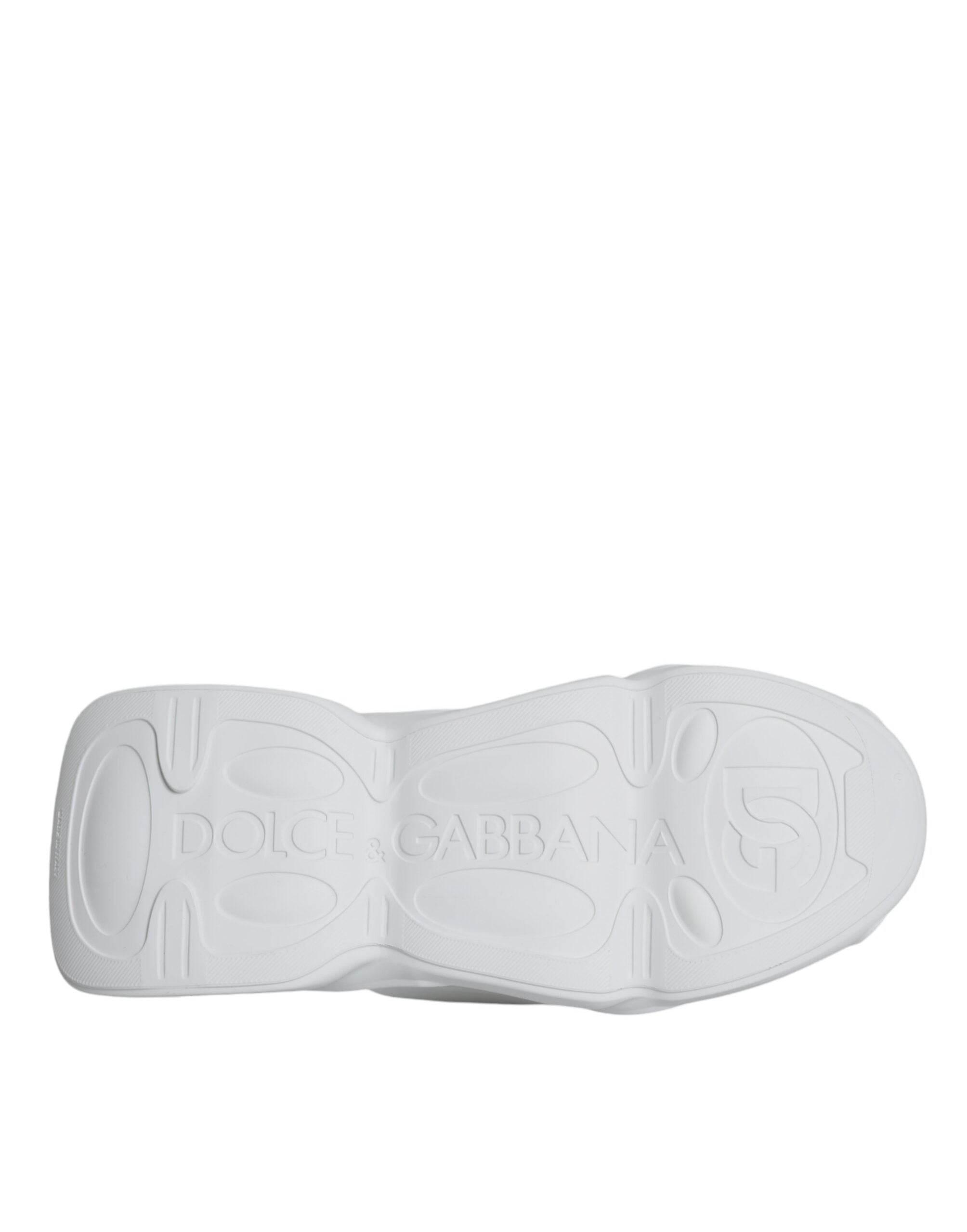 Dolce & Gabbana White Padded Fabric Low Top Sneakers Shoes - Hilstor