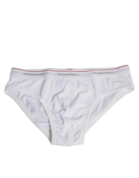 Dsquared² White Cotton Stretch Women Mid Waist Panty Underwear - Hilstor