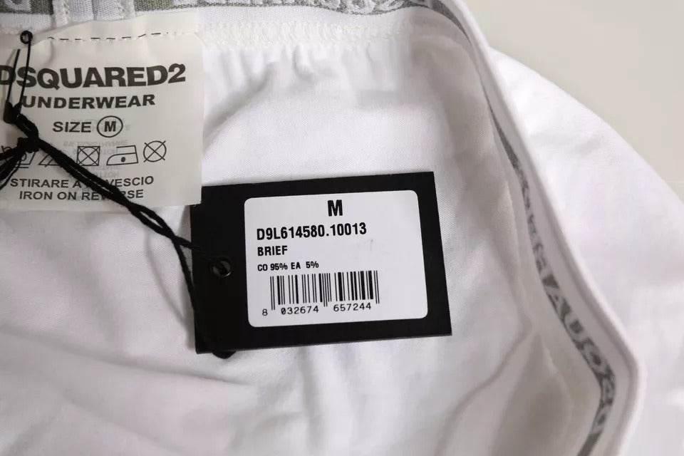 Dsquared² White Cotton Stretch Women Mid Waist Panty Underwear - Hilstor