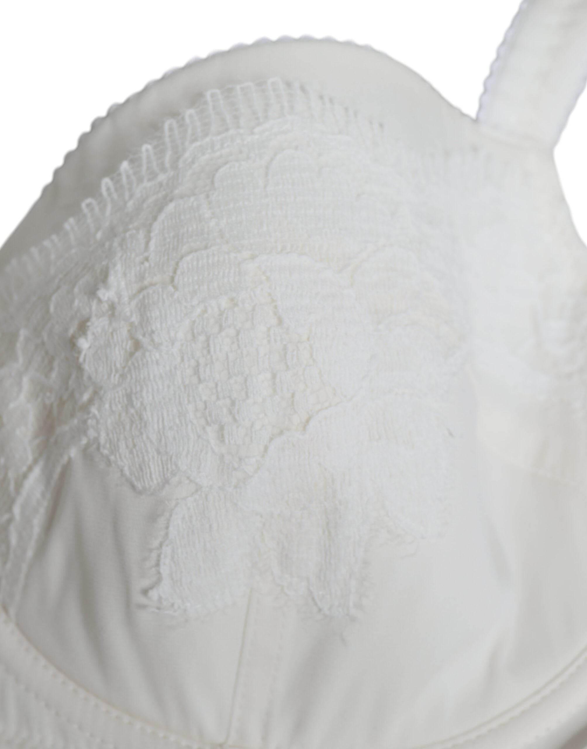 Dolce & Gabbana White Silk Stretch Panty Balconette Bra Underwear - Hilstor