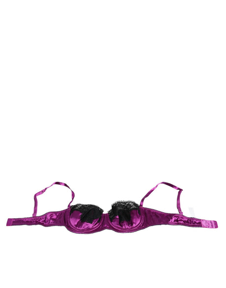 Dolce & Gabbana Purple Silk Underwired Balconette Bra Underwear - Hilstor