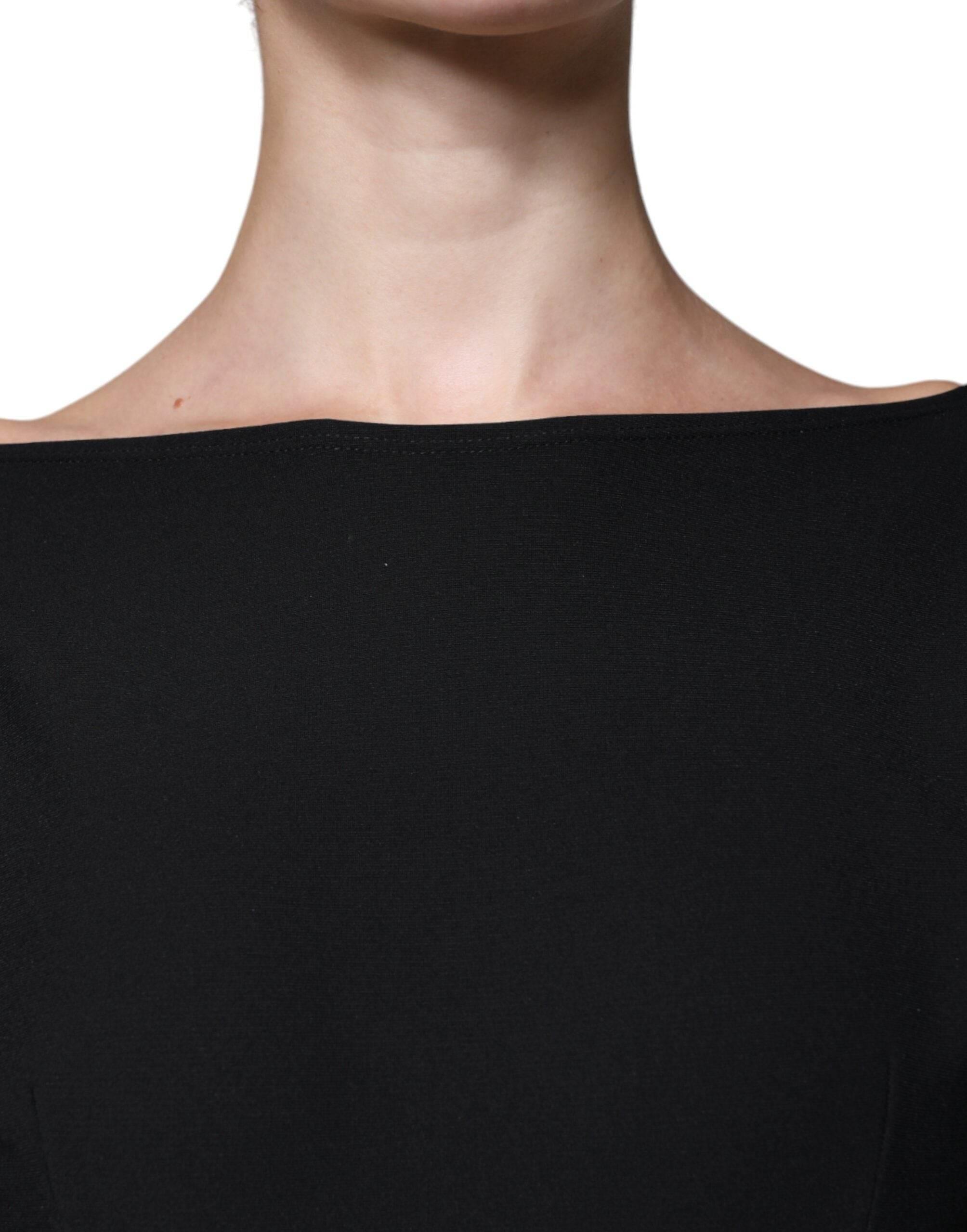 Dolce & Gabbana Black Viscose Cut Out A-line Long Sleeves Mini Dress - Hilstor