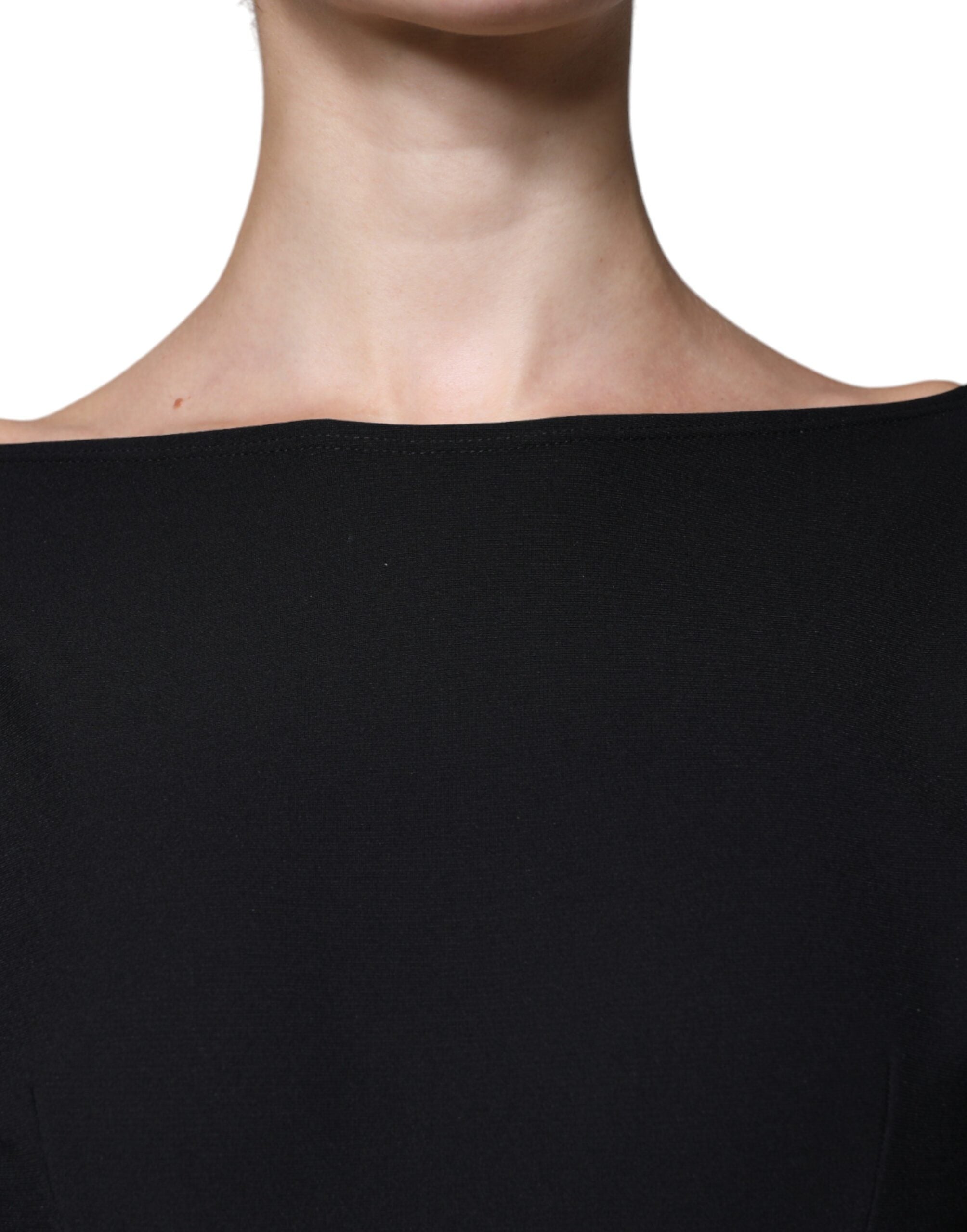 Dolce &amp; Gabbana Sort Viscose Cut Out A-line langærmet minikjole