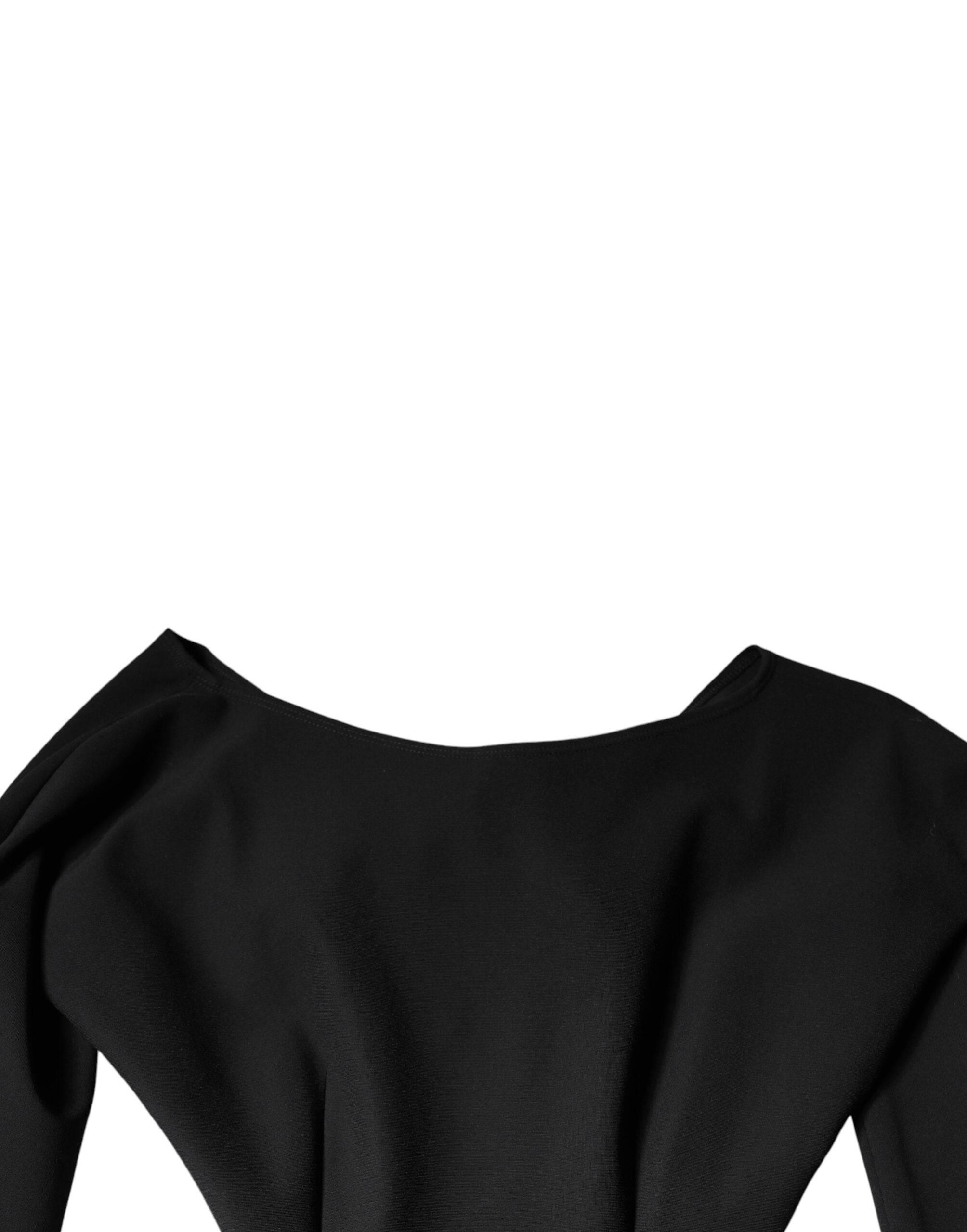 Dolce & Gabbana Black Viscose Cut Out A-line Long Sleeves Mini Dress - Hilstor