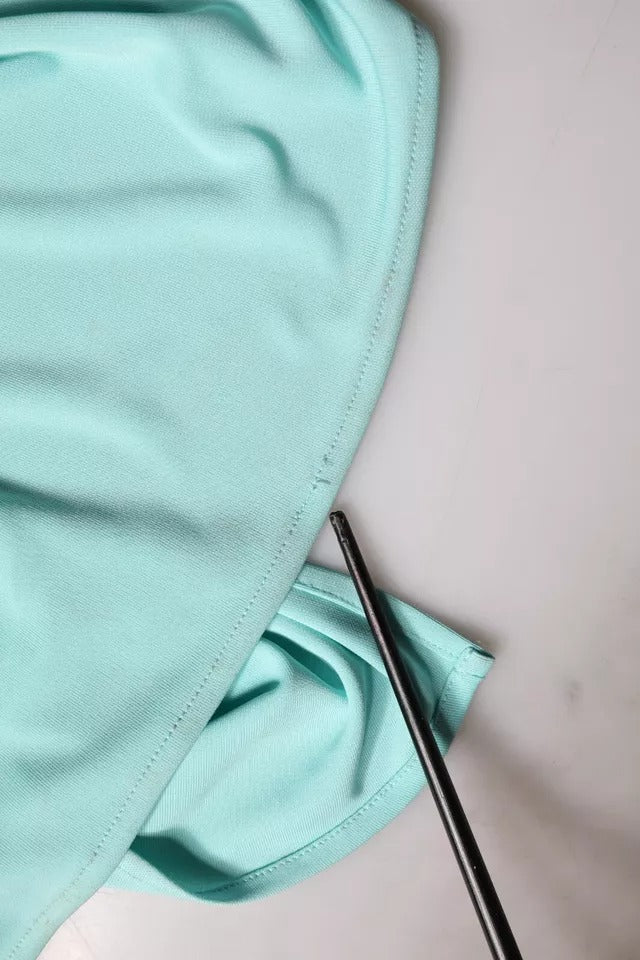 Christian Pellizzari Lyseblå Jersey Lang Drape One Shoulder Kjole