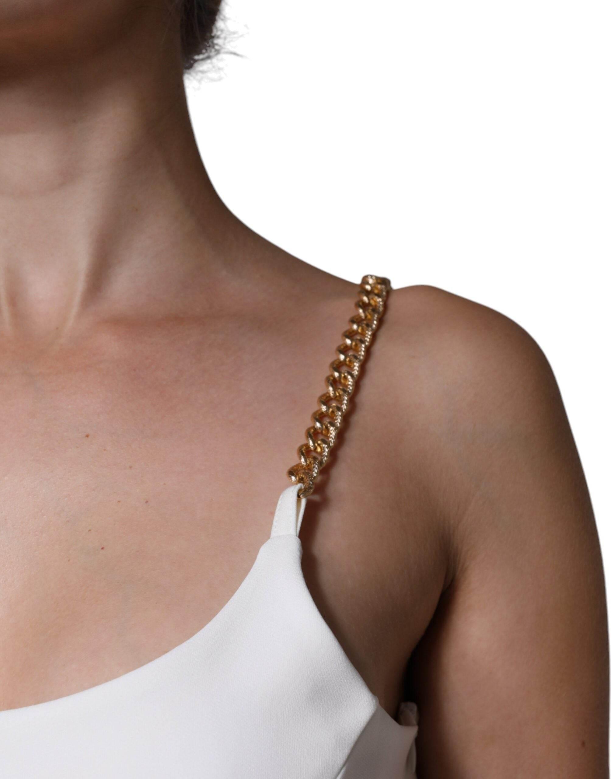 Elisabetta Franchi White Sleeveless Bodycon Sheath Mini Dress - Hilstor