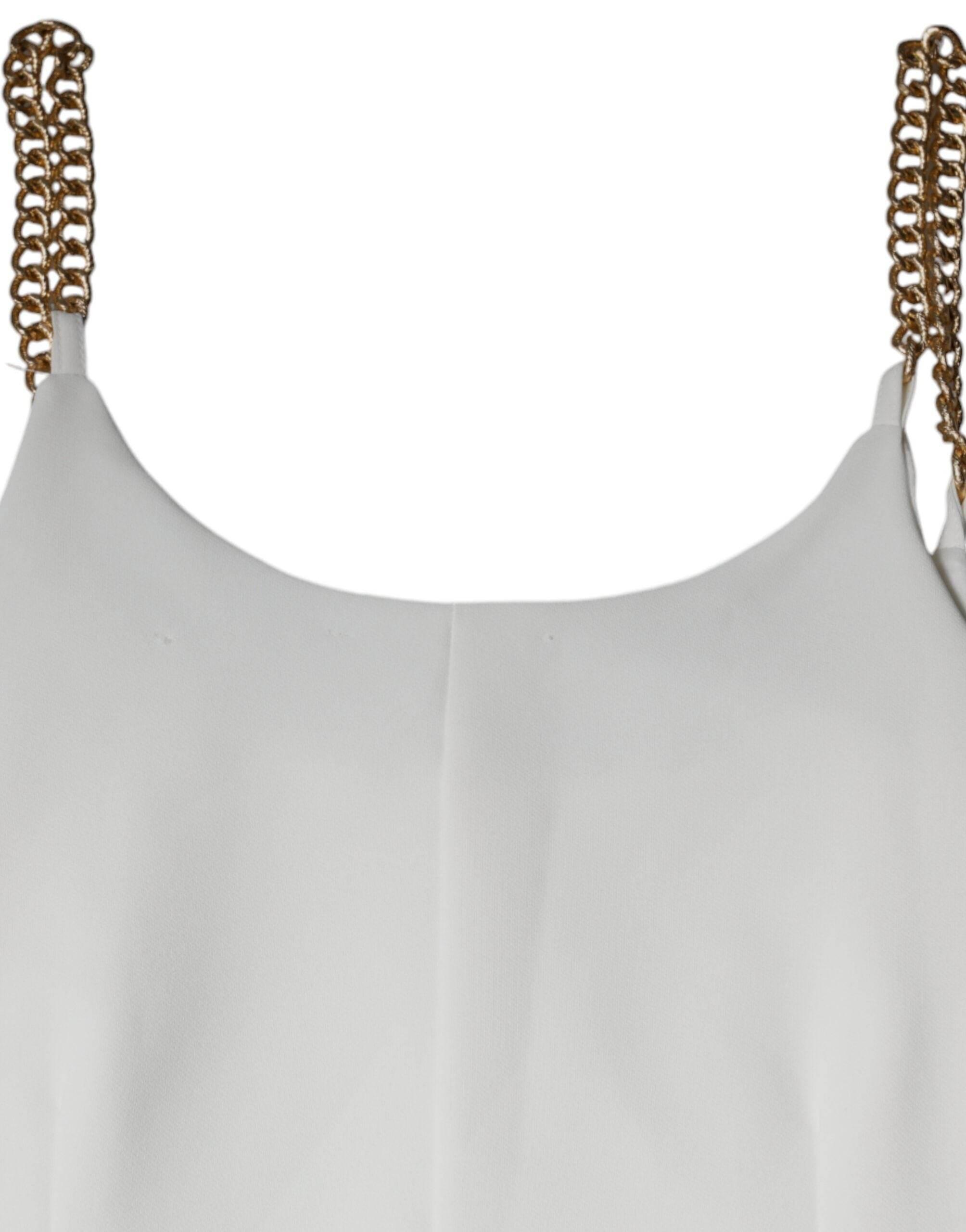 Elisabetta Franchi White Sleeveless Bodycon Sheath Mini Dress - Hilstor