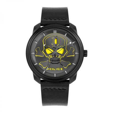 Police Black Leather Watch - Hilstor
