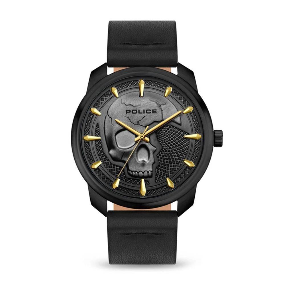 Police Black Leather Watch - Hilstor