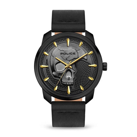 Police Black Leather Watch - Hilstor