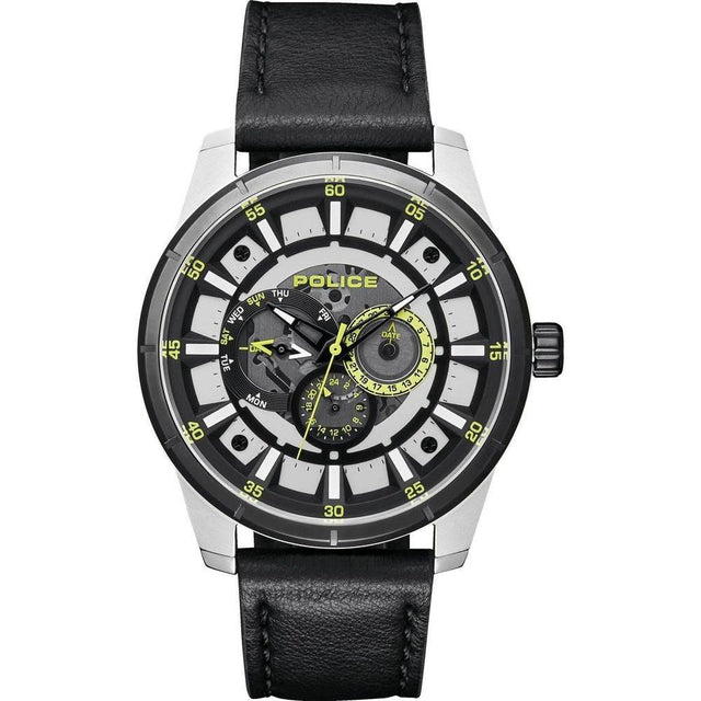 Police Black Leather Watch - Hilstor