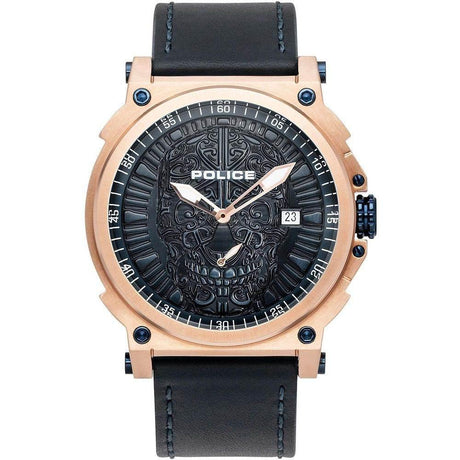 Police Black Leather Watch - Hilstor