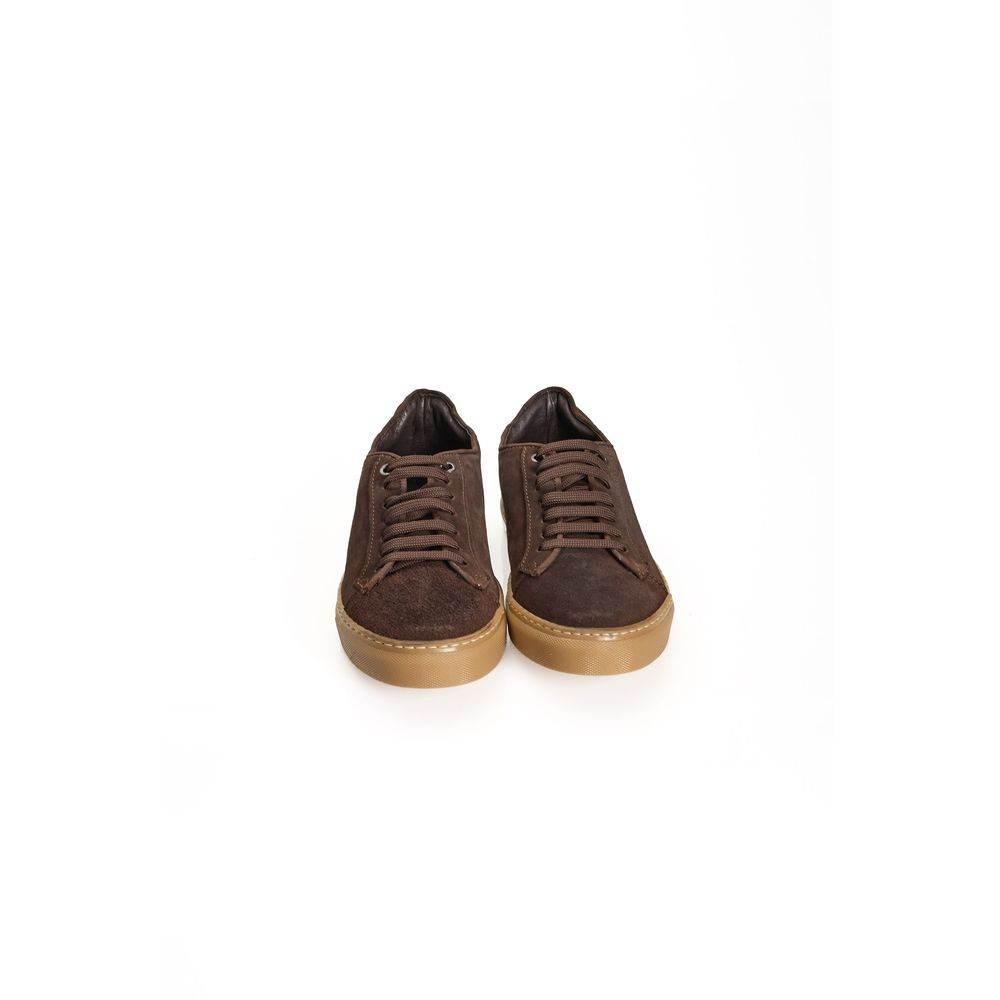 Roberto Pepe Luxury Brown Calfskin Men Sneaker - Hilstor