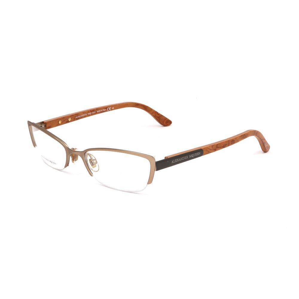 Alexander McQueen Brown Metal Frames - Hilstor