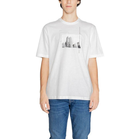 Armani Exchange White Cotton T-Shirt - Hilstor