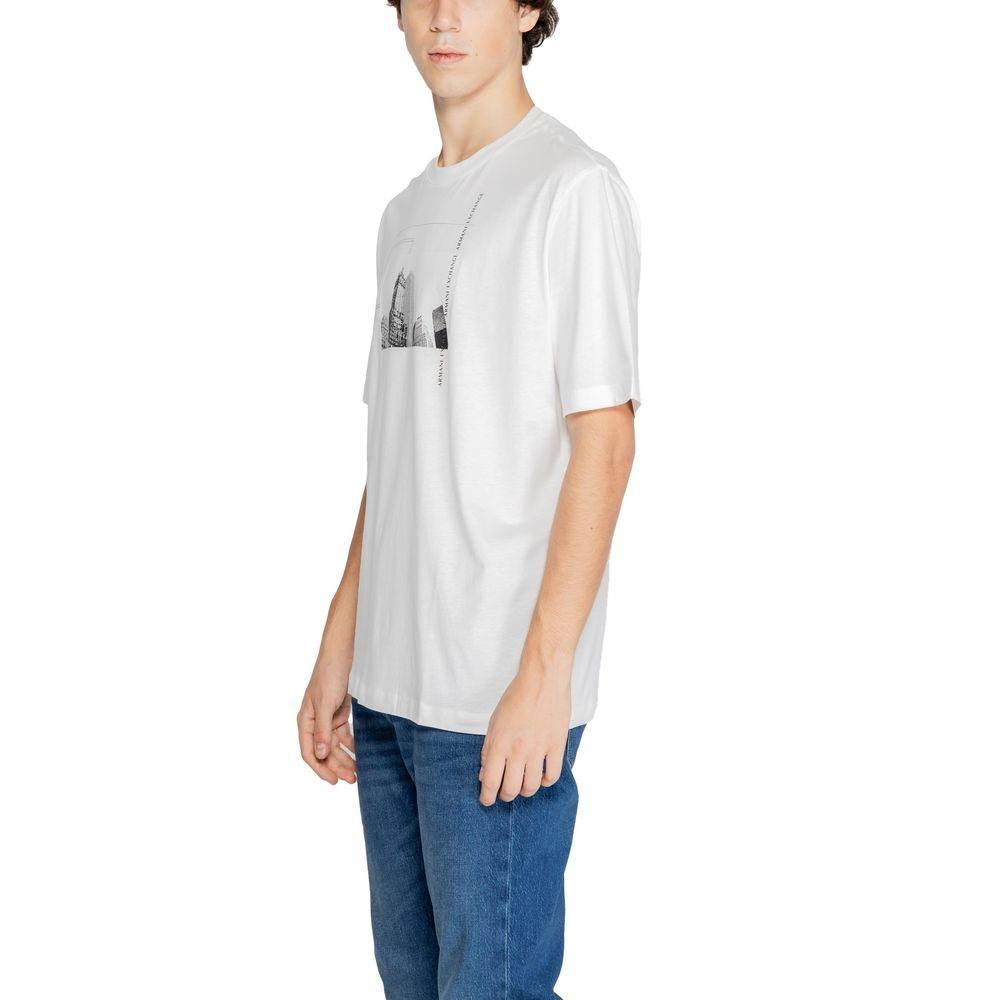 Armani Exchange White Cotton T-Shirt - Hilstor