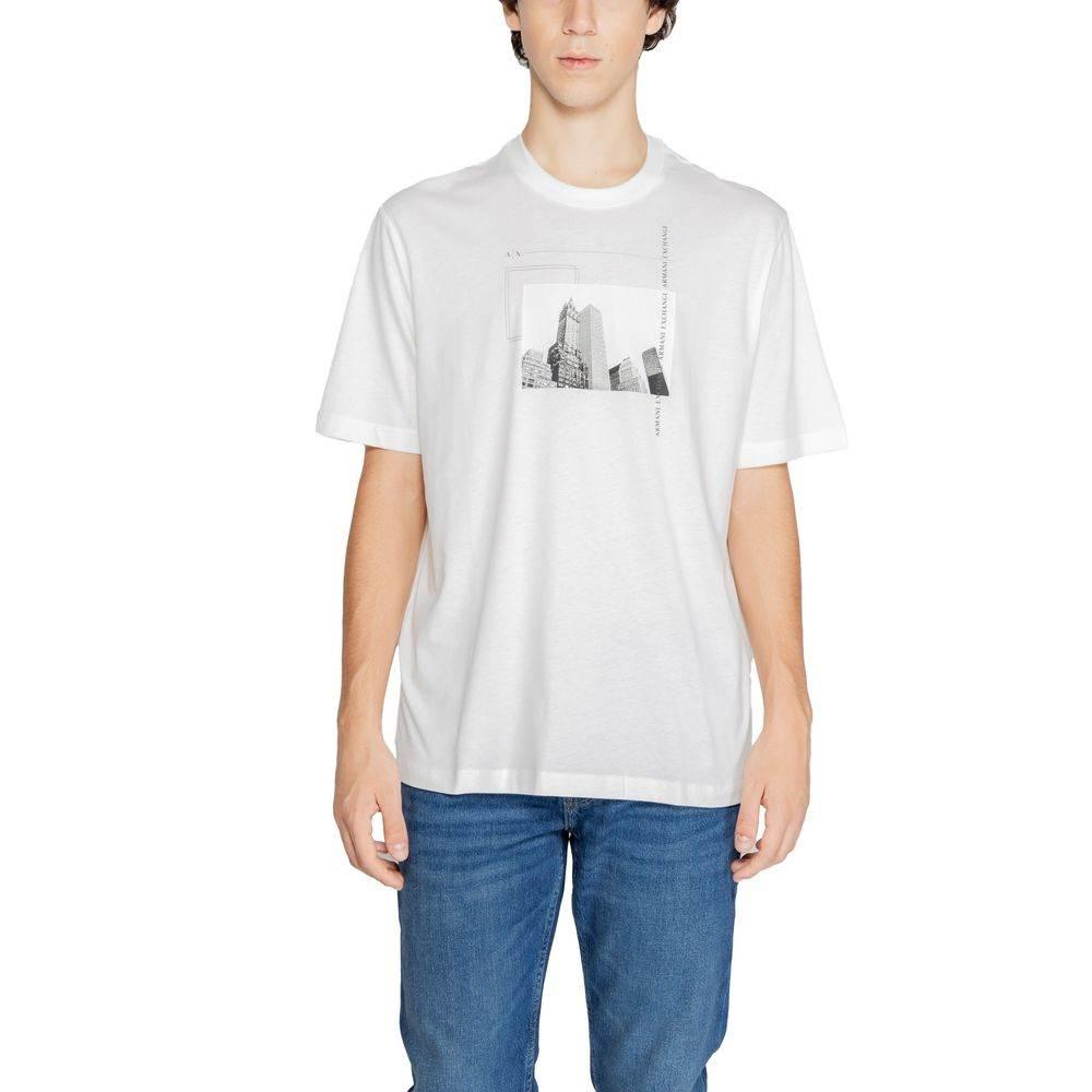 Armani Exchange White Cotton T-Shirt - Hilstor