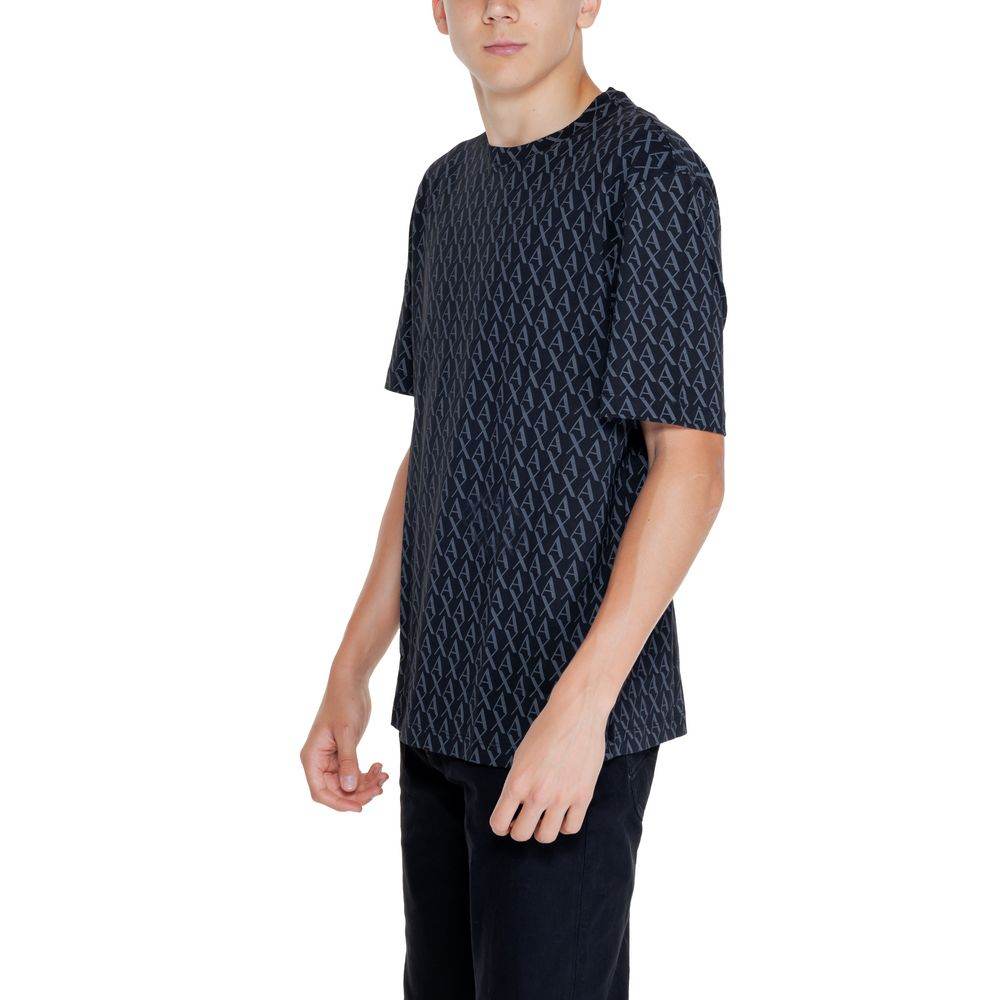 Armani Exchange Black Cotton T-Shirt - Hilstor