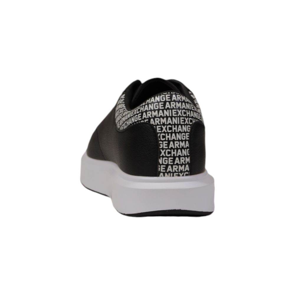 Armani Exchange Black Leather Sneaker - Hilstor