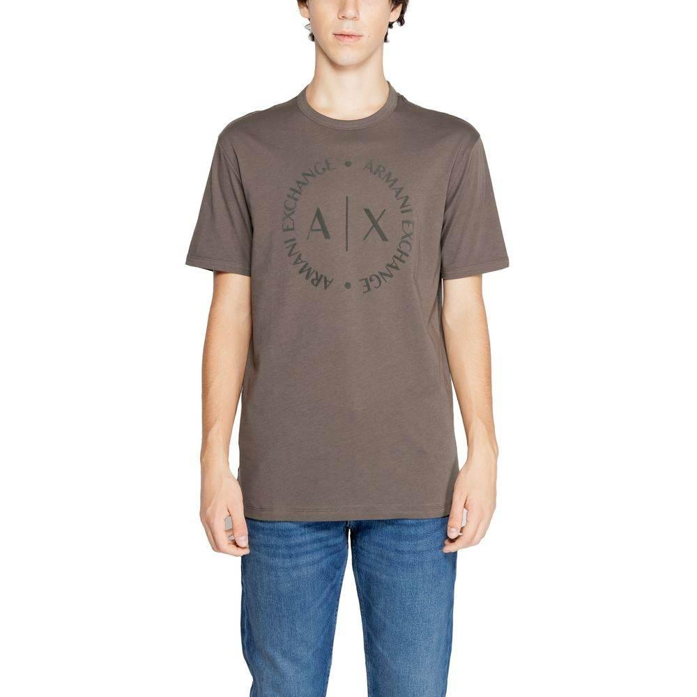 Armani Exchange Brown Cotton T-Shirt - Hilstor