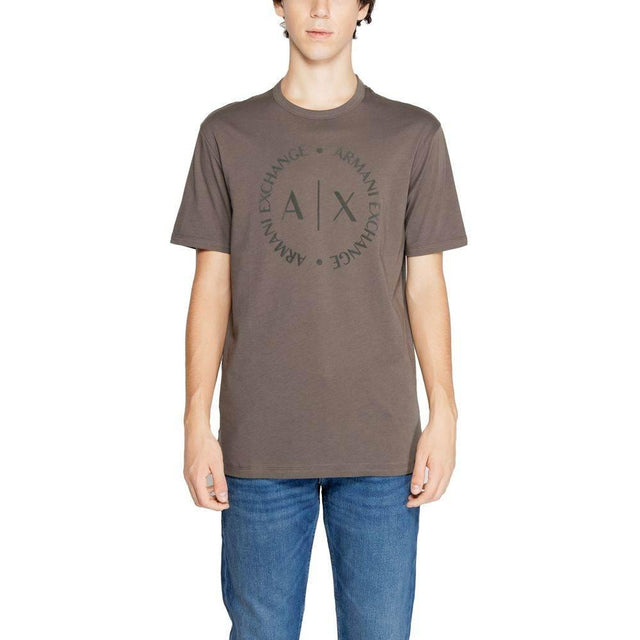 Armani Exchange Brown Cotton T-Shirt - Hilstor