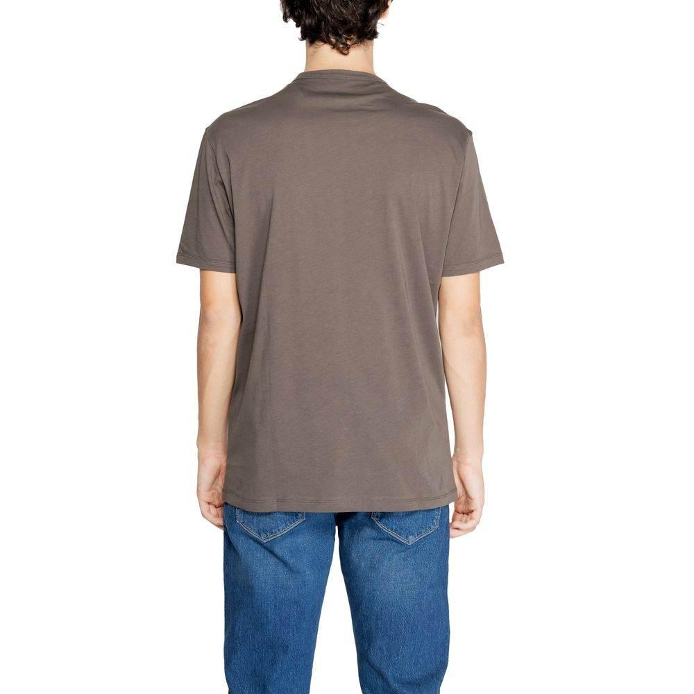Armani Exchange Brown Cotton T-Shirt - Hilstor