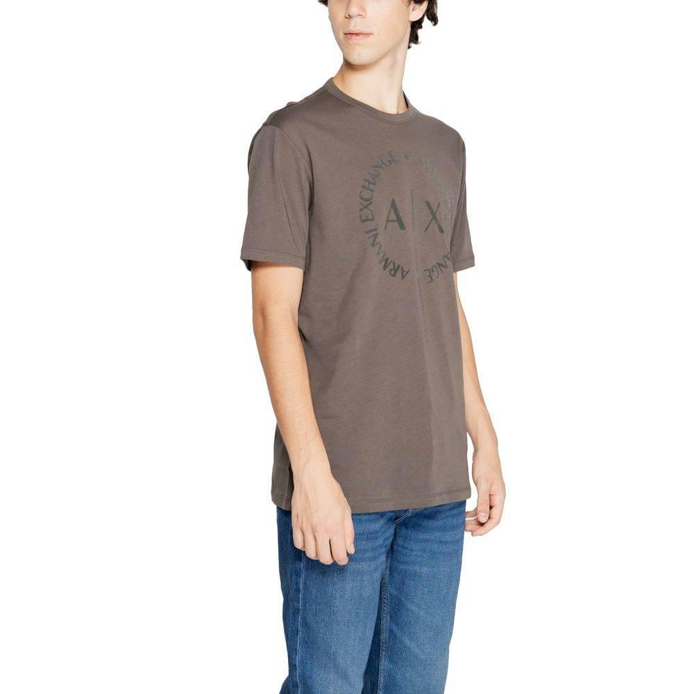 Armani Exchange Brown Cotton T-Shirt - Hilstor