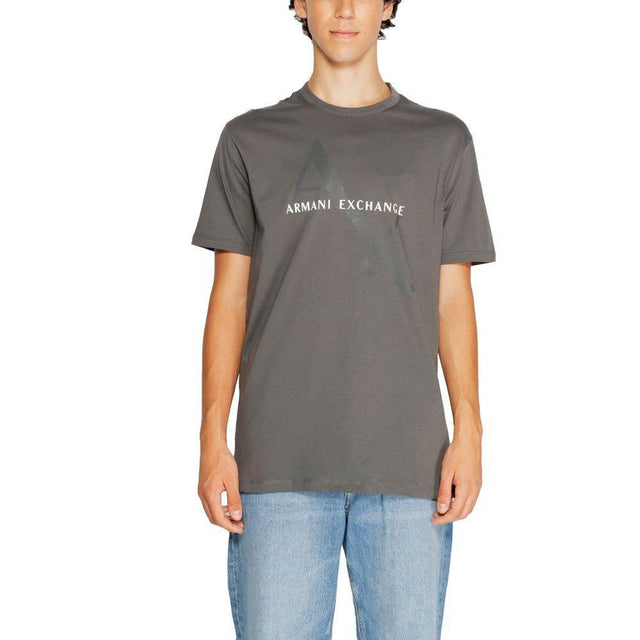Armani Exchange Gray Cotton T-Shirt - Hilstor