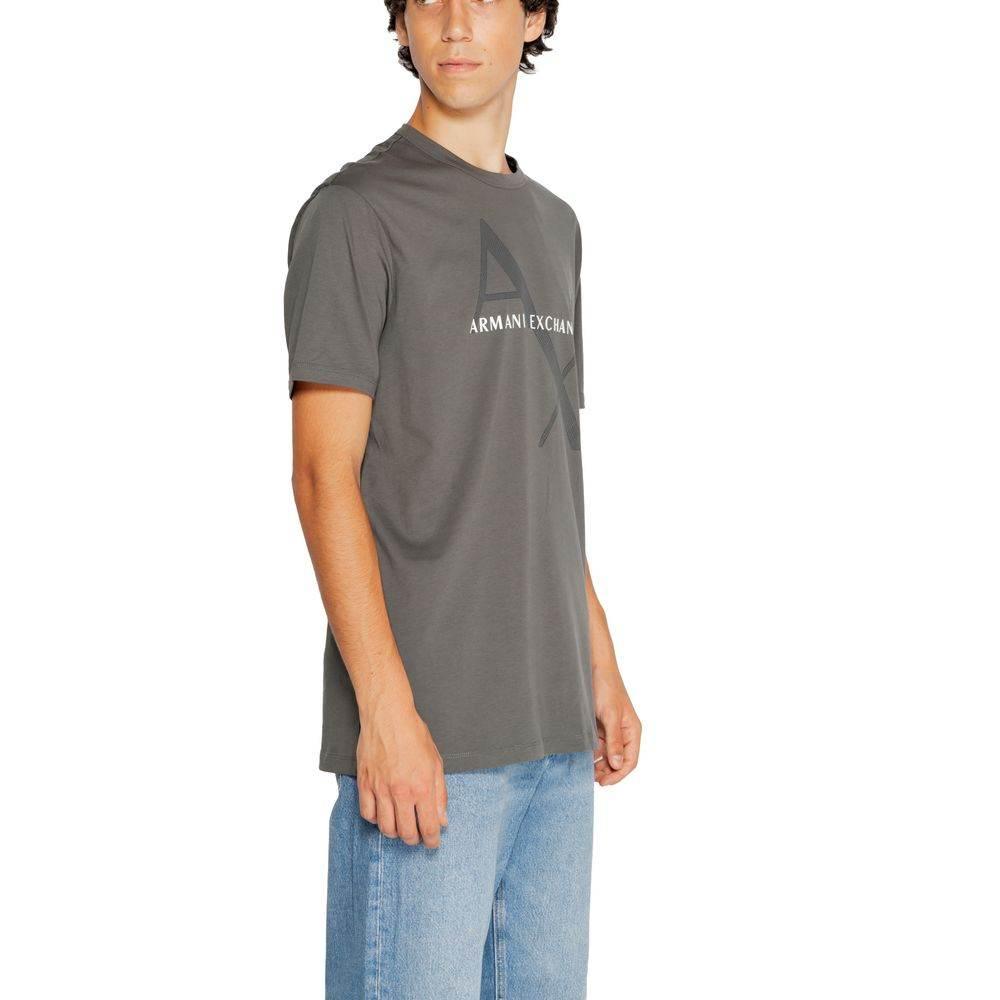 Armani Exchange Gray Cotton T-Shirt - Hilstor
