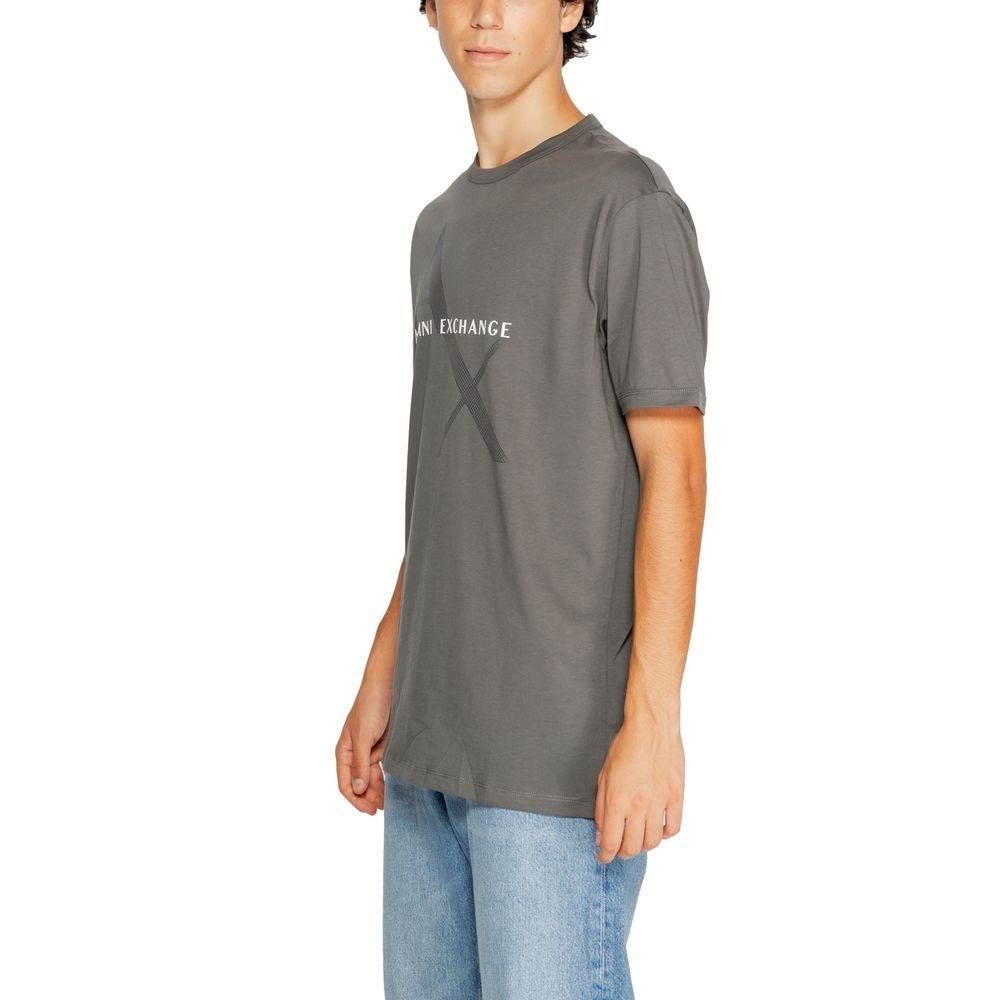 Armani Exchange Gray Cotton T-Shirt - Hilstor