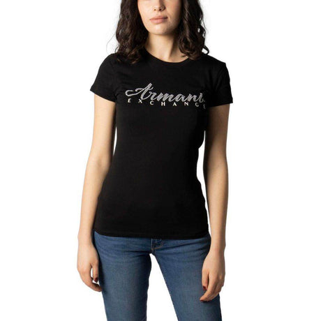 Armani Exchange Black Cotton Tops & T-Shirt - Hilstor
