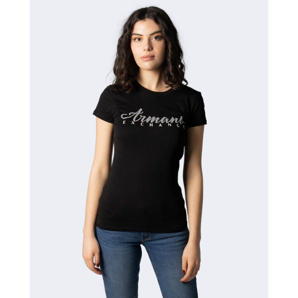 Armani Exchange Black Cotton Tops & T-Shirt - Hilstor