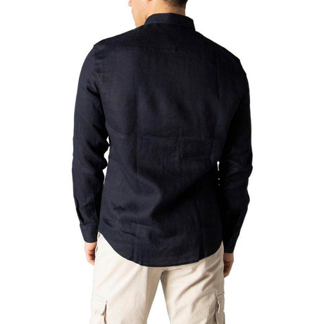 Armani Exchange Blue Linen Shirt - Hilstor
