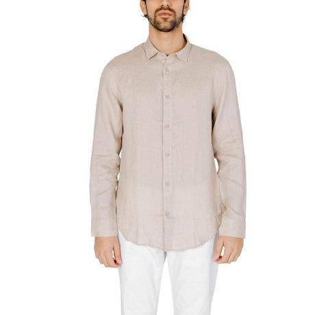 Armani Exchange Beige Linen Shirt - Hilstor