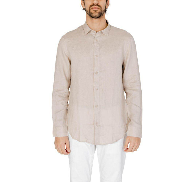 Armani Exchange Beige Linen Shirt - Hilstor