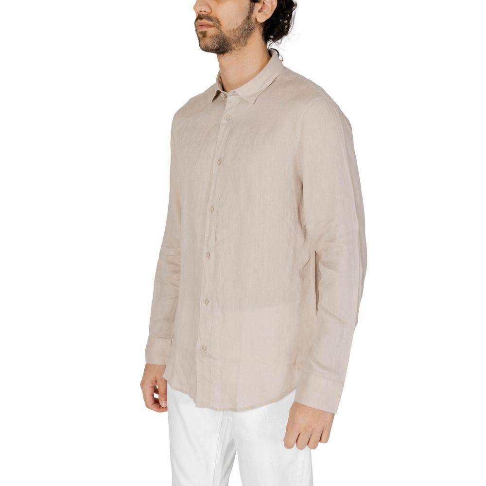 Armani Exchange Beige Linen Shirt - Hilstor
