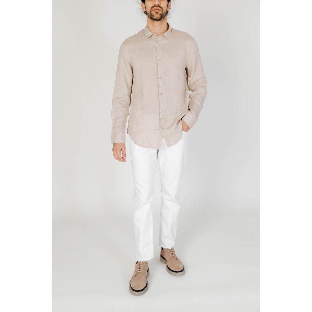 Armani Exchange Beige Linen Shirt - Hilstor