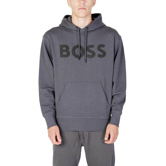 Hugo Boss Gray Cotton Hoody - Hilstor