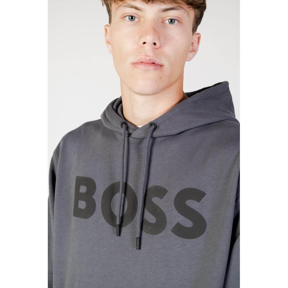 Hugo Boss Gray Cotton Hoody - Hilstor
