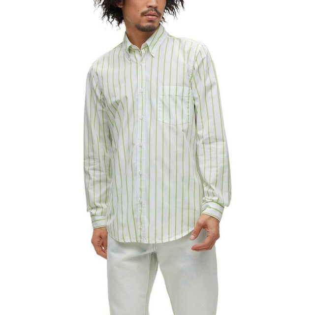 Hugo Boss Green Cotton Shirt - Hilstor