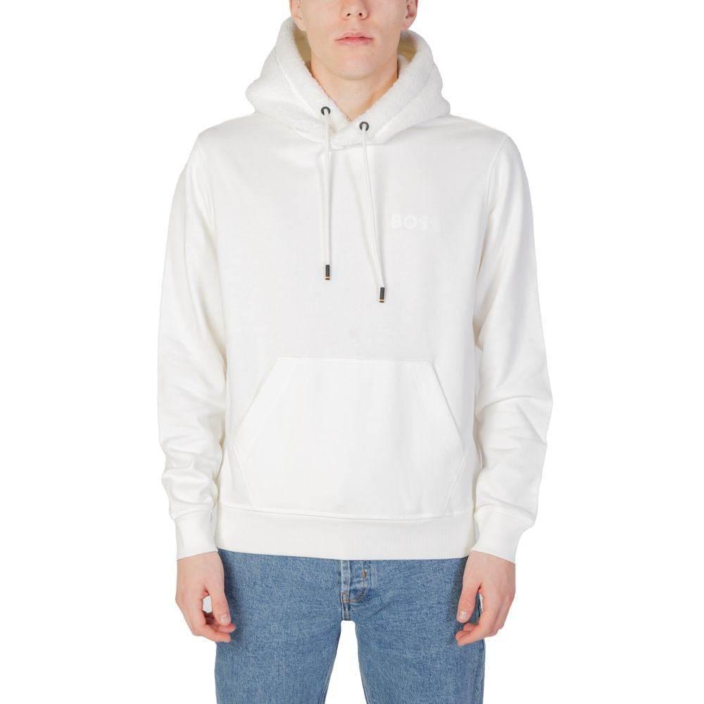 Hugo Boss Cream Cotton Hoody - Hilstor