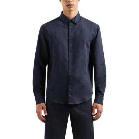 Armani Exchange Blue Cotton Shirt - Hilstor
