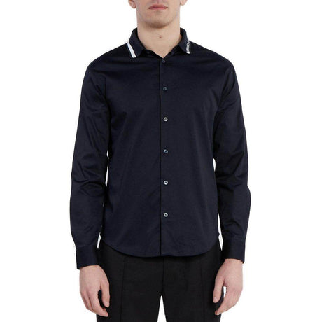 Armani Exchange Blue Cotton Shirt - Hilstor