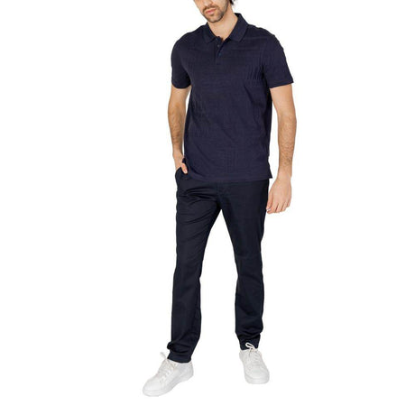 Armani Exchange Blue Cotton Polo Shirt - Hilstor